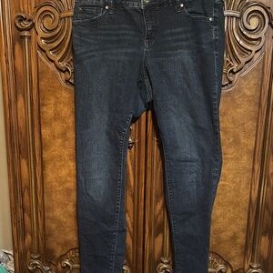 Torrid Blue Skinny Jeans with Distressed Details M1
